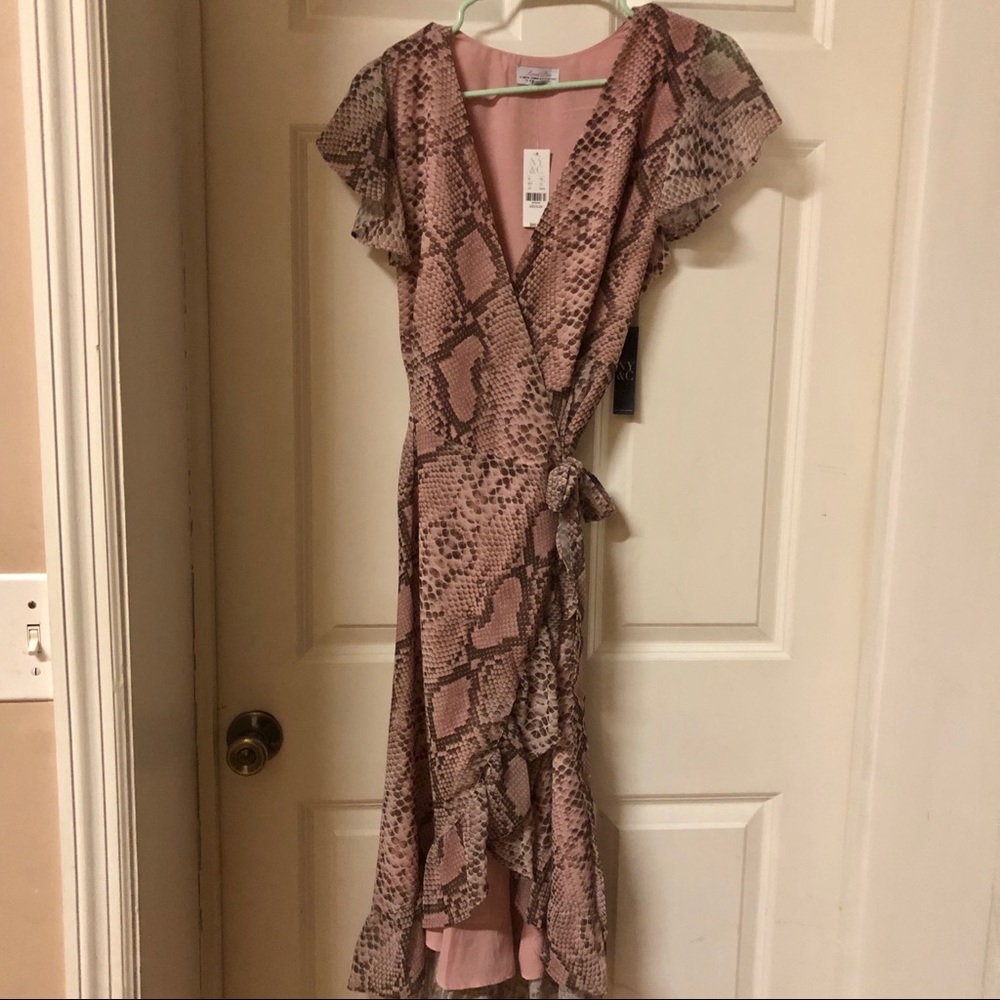 New York & Co,  Snake Print Wrap Dress